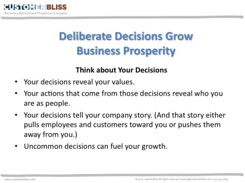 Deliberate Decisions Grow Business Prosperity