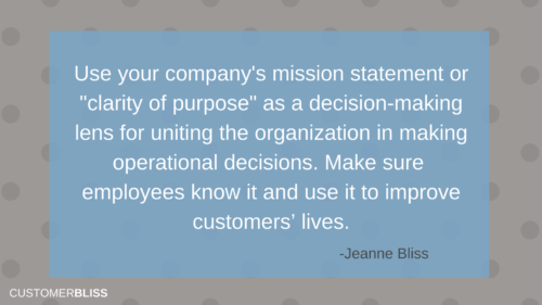Clarity of purpose and mission statement