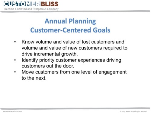 Annual planning customer centered goals